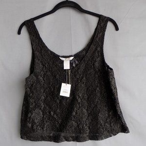 Lace top with zipper front